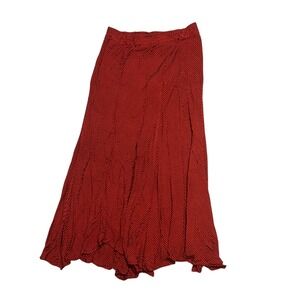 NOMAD Red Black Stripe Maxi Skirt Boho Flowy Casual Travel Size Medium